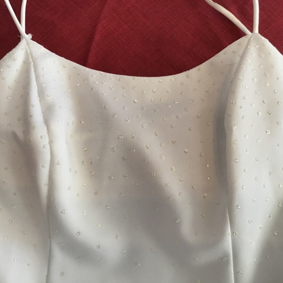 Jump Apparel White Empire Waist Floor Length Formal Dress/Gown - Picture 6 of 11